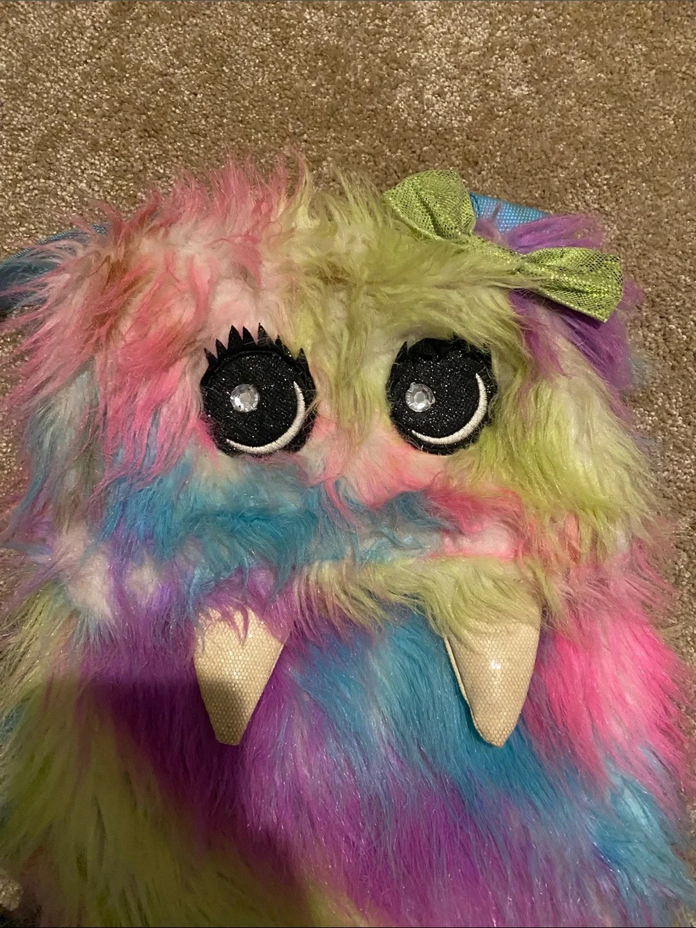 Justice Multicolor Fuzzy Monster Crossbody Bag